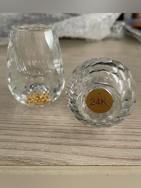 24K Gold Accent Candle Holders 🔥- Clear (2)🕯️🕯️ Beautiful